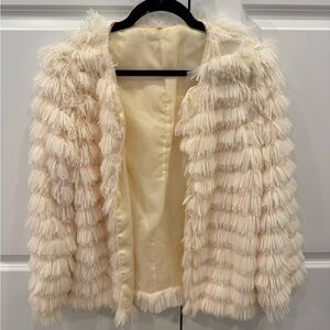 Elegant Cream Fringe Women's Jacket